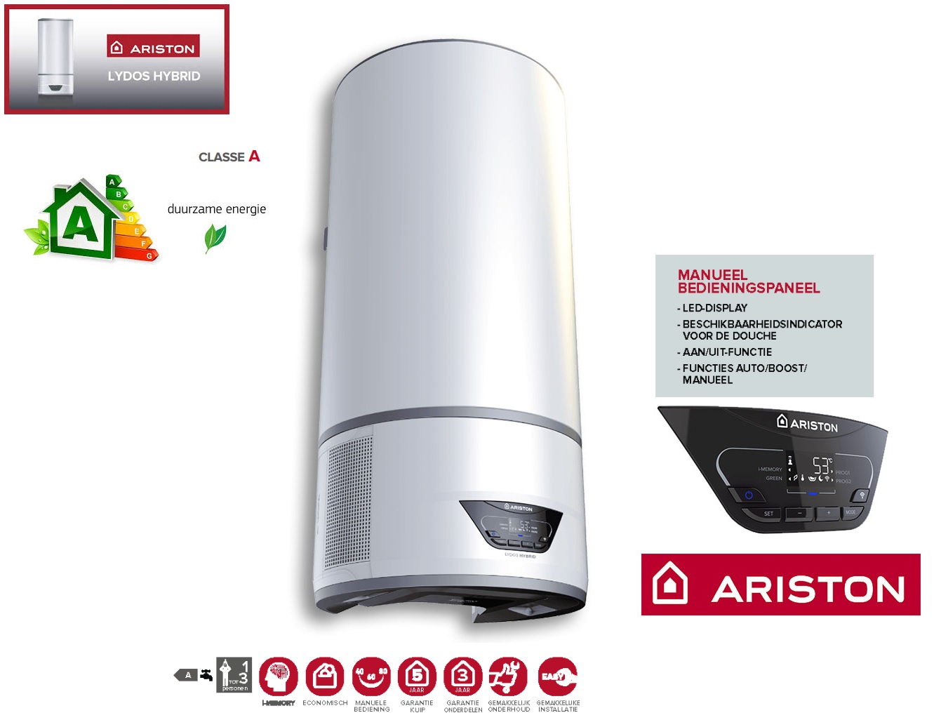 Airco RoPa | Ariston Lydos Hybrid 100L